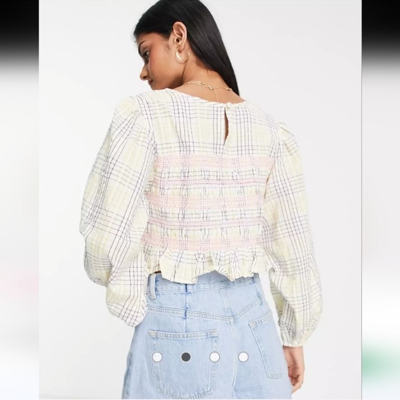 ASOS Multicolor Plaid Ruffle Top - Picture 3 of 12